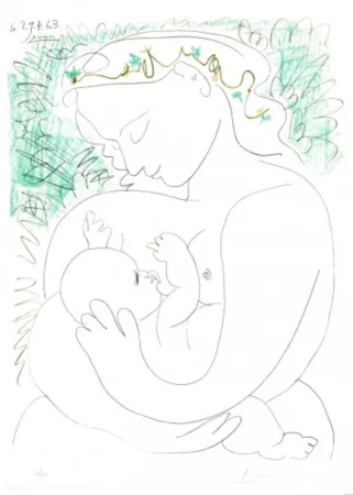 Lithograph Picasso - Grand Maternity
