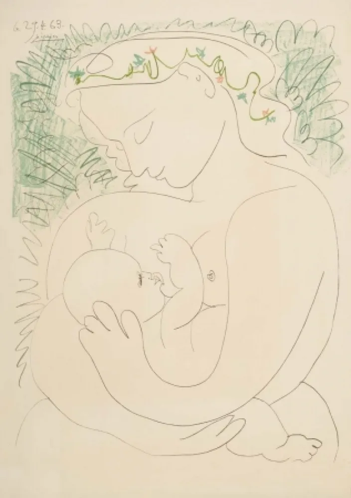 Lithograph Picasso - Grande maternite