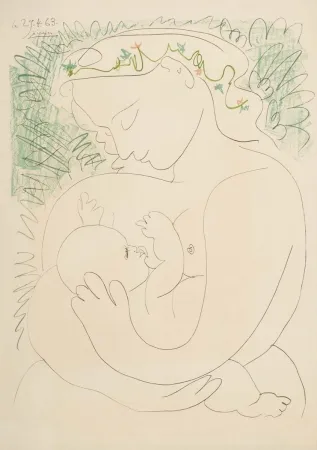 Lithograph Picasso - Grande maternite