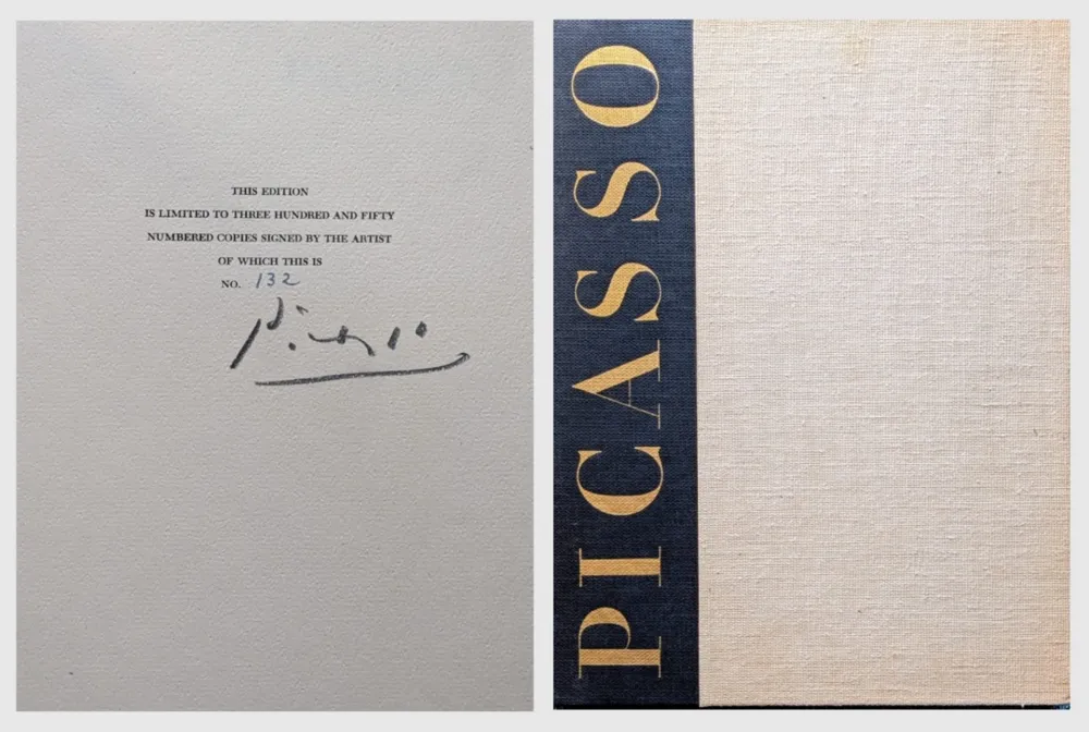 No Technical Picasso -  Habd-Signed Rare Exceptional Artbook-pencil signed by Picasso artbook  Picasso: The Recent Years, 1946