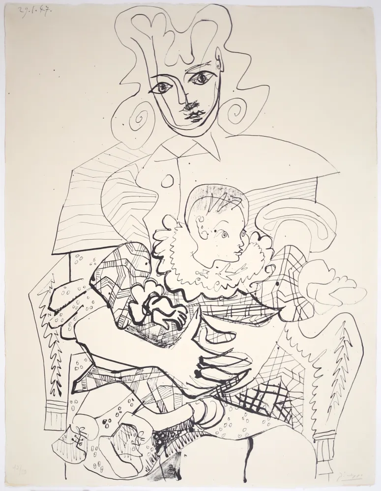 Lithograph Picasso - Ines et son Enfant