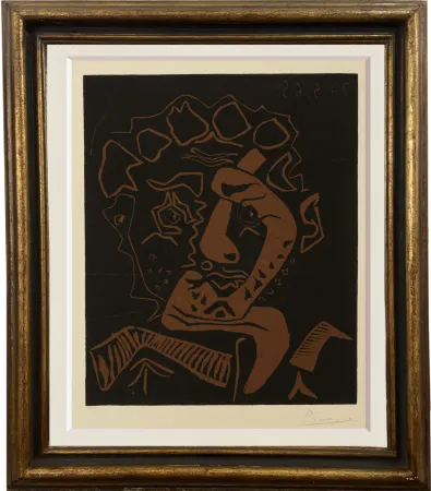 Linocut Picasso - Istrione