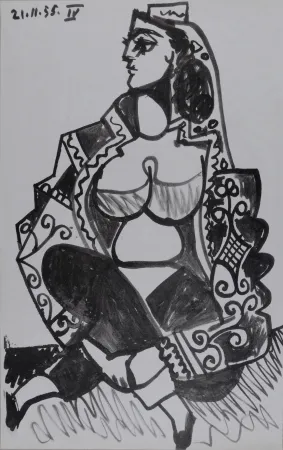 Lithograph Picasso - Jacqueline Roque IV,