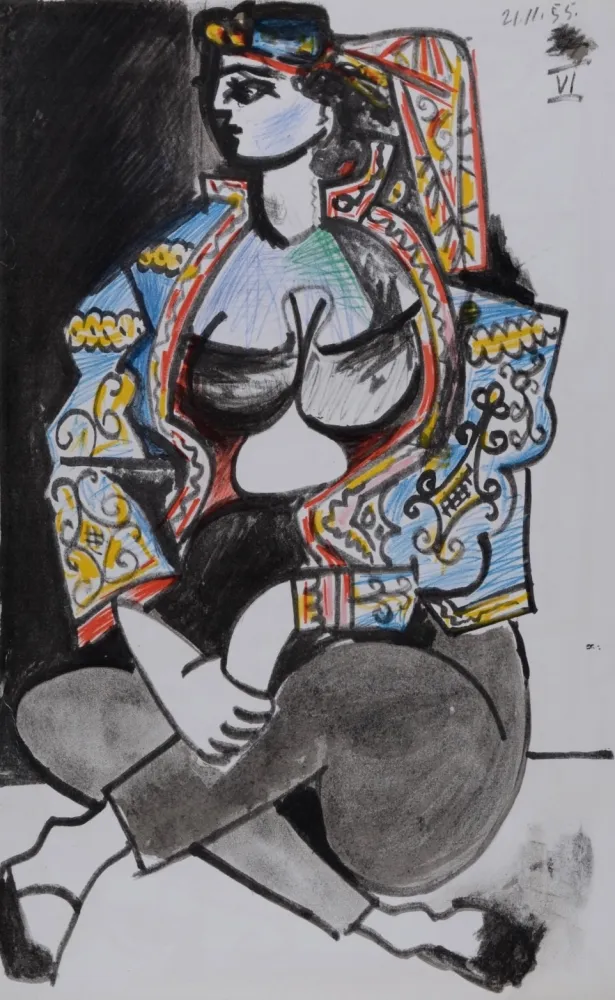 Lithograph Picasso - Jacqueline Roque #VI, 1959