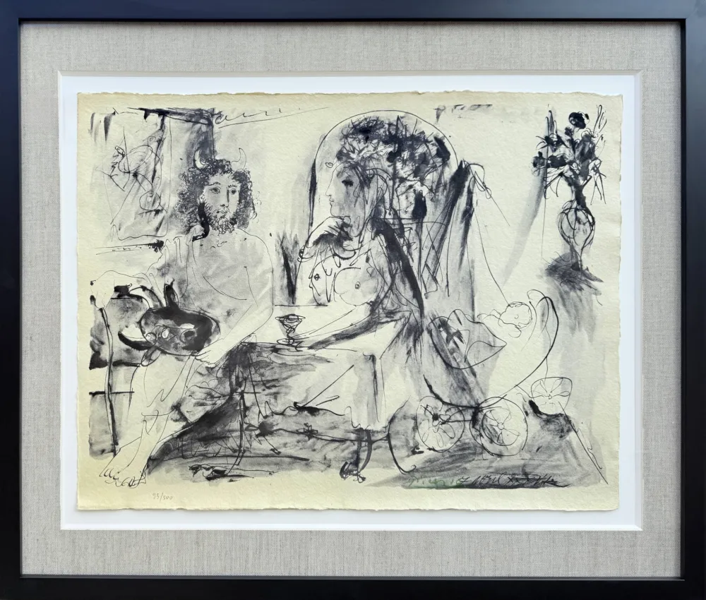 Lithograph Picasso - Jeune faune, femme et enfant