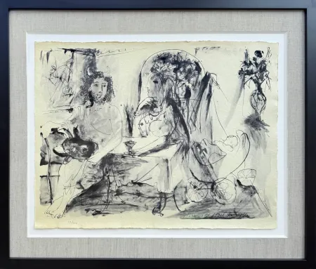 Lithograph Picasso - Jeune faune, femme et enfant