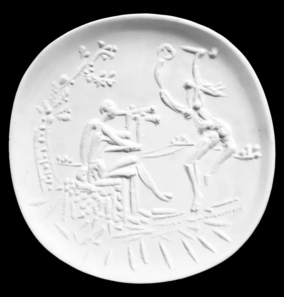 Ceramic Picasso - Joueur de diaule et faune 