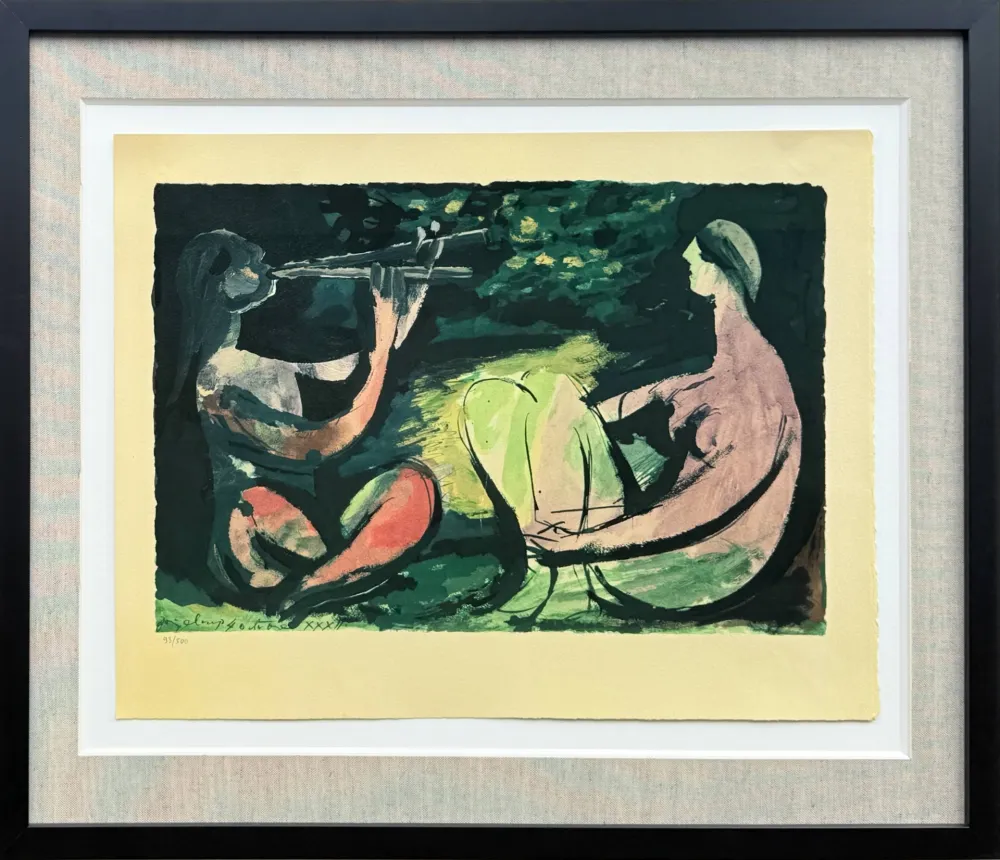 Lithograph Picasso - Joueur de diaule et nu