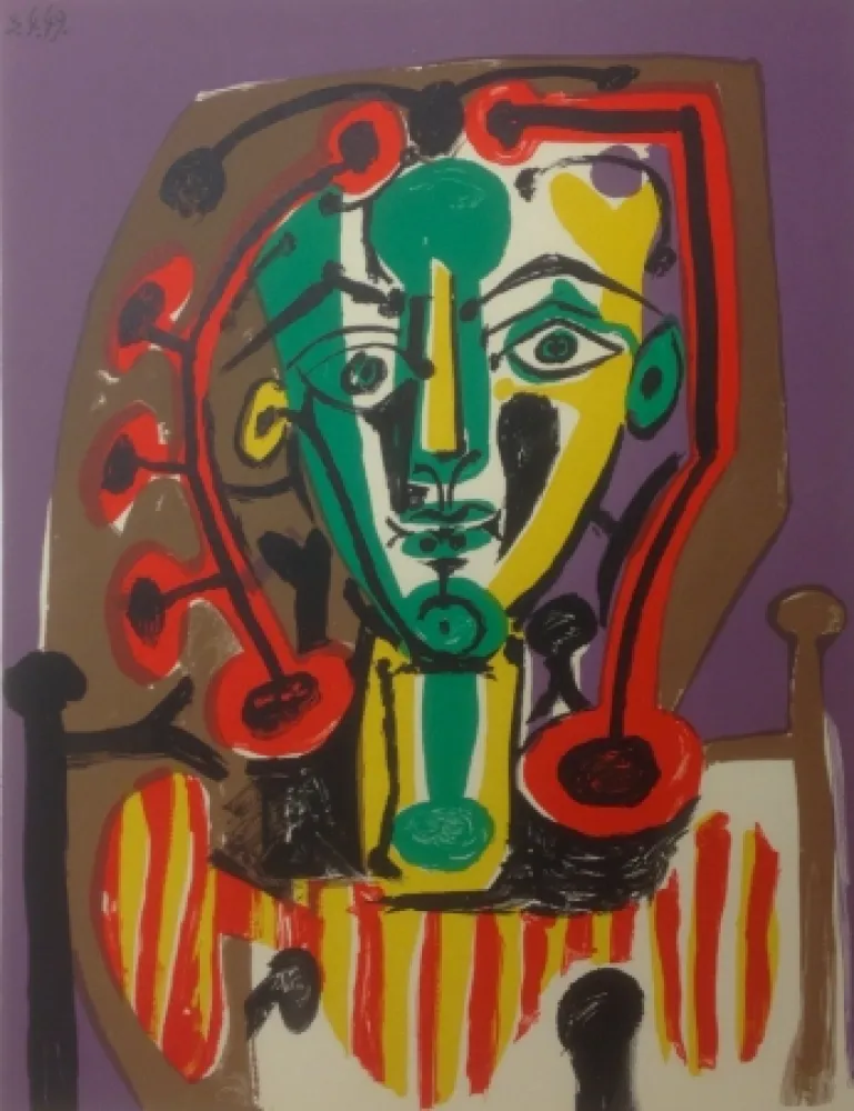 Lithograph Picasso - La corsage Raye