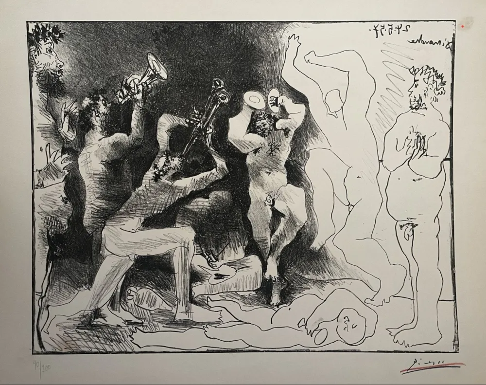 Lithograph Picasso - La danse des faunes 1957