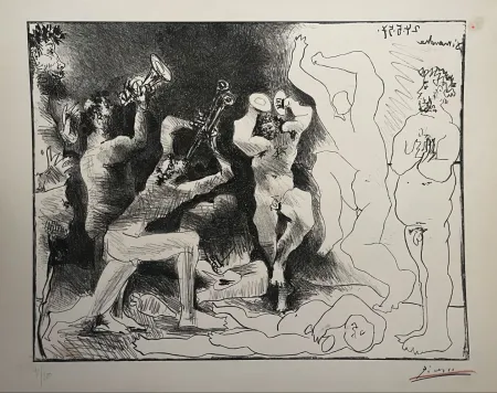 Lithograph Picasso - La danse des faunes 1957