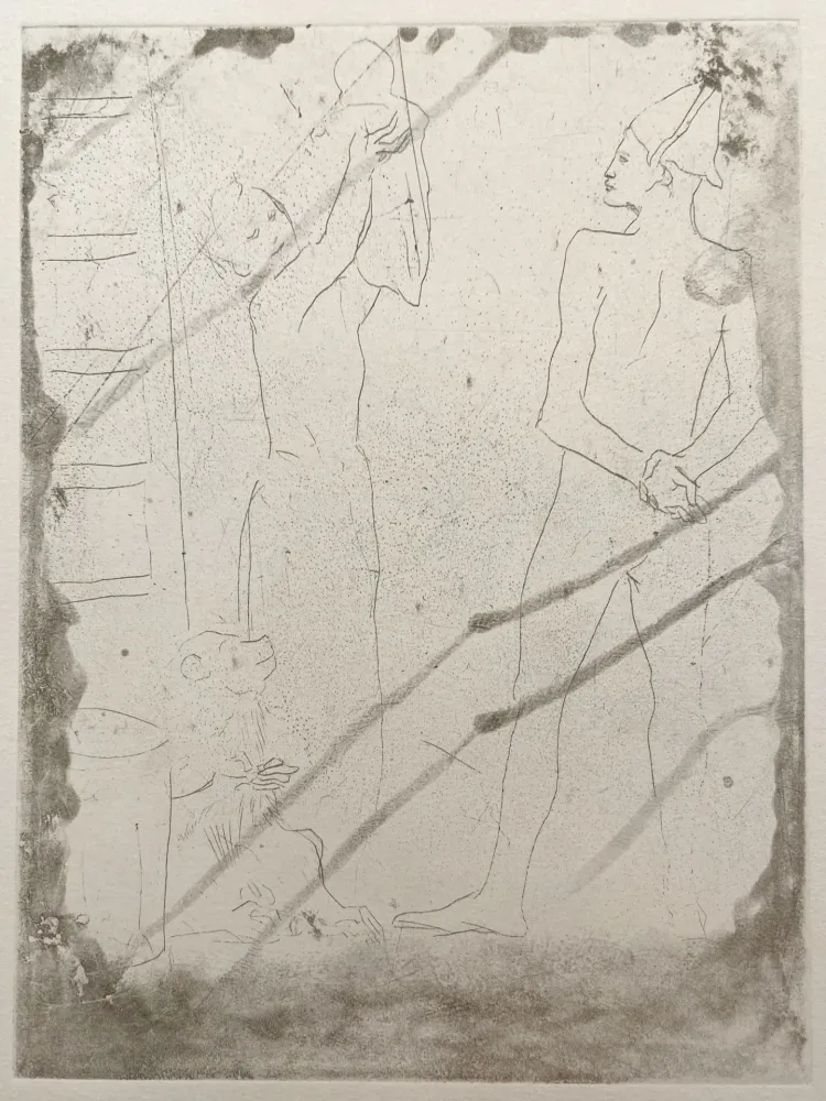 Etching Picasso - La Famille de Saltimbanques au Macaque