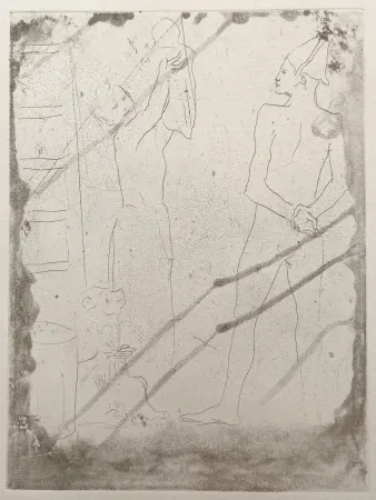 Etching Picasso - La Famille de Saltimbanques au Macaque
