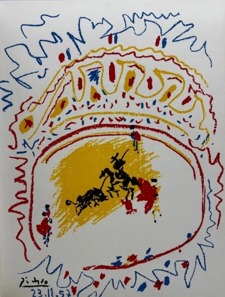 Lithograph Picasso - La petite Corrida 1957