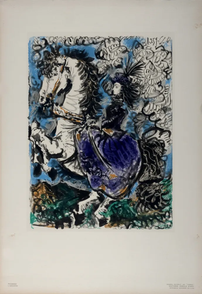 Lithograph Picasso - L'Amazone, 1961