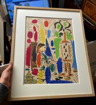 Lithograph Picasso - L'atelier de Cannes 1956