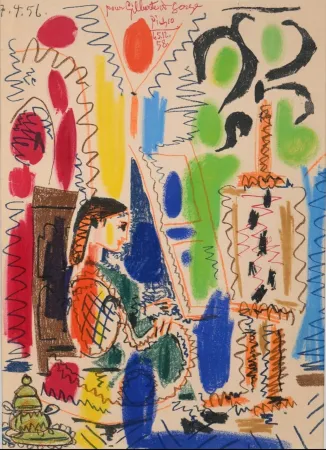 Lithograph Picasso - L'atelier de Cannes 1956