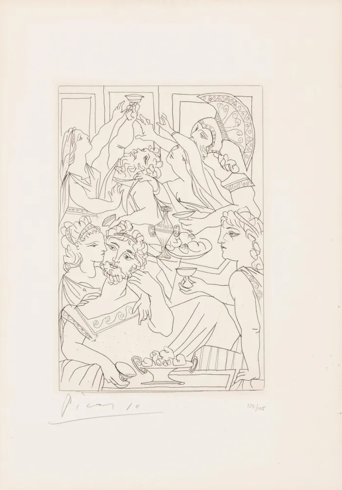 Etching Picasso - Le festin, pl. 6