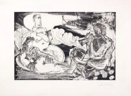 Etching And Aquatint Picasso - Le Joueur de Diaule