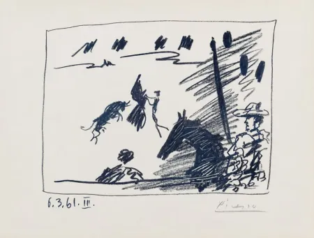 Lithograph Picasso - Les Banderilles from A los toros avec Picasso