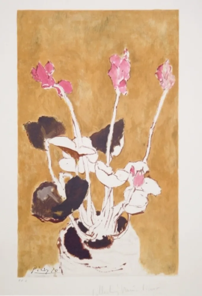 Lithograph Picasso - Les Cyclamens, 22-E