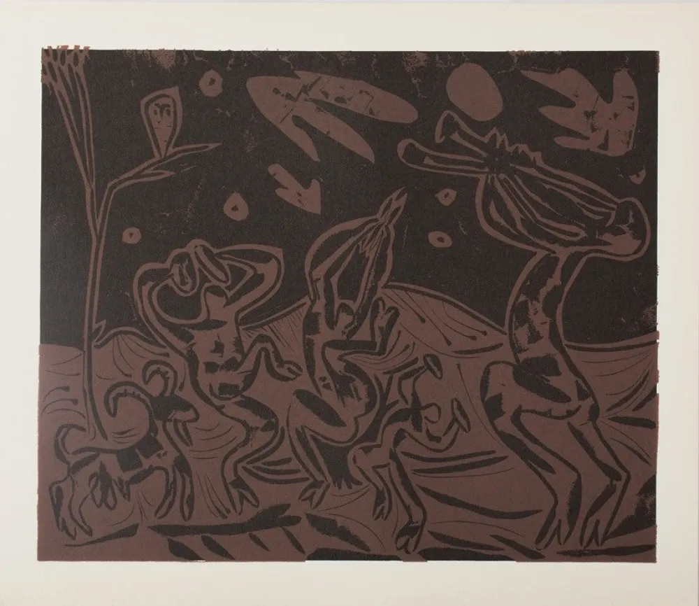 Linocut Picasso - Les danseurs au hibou
