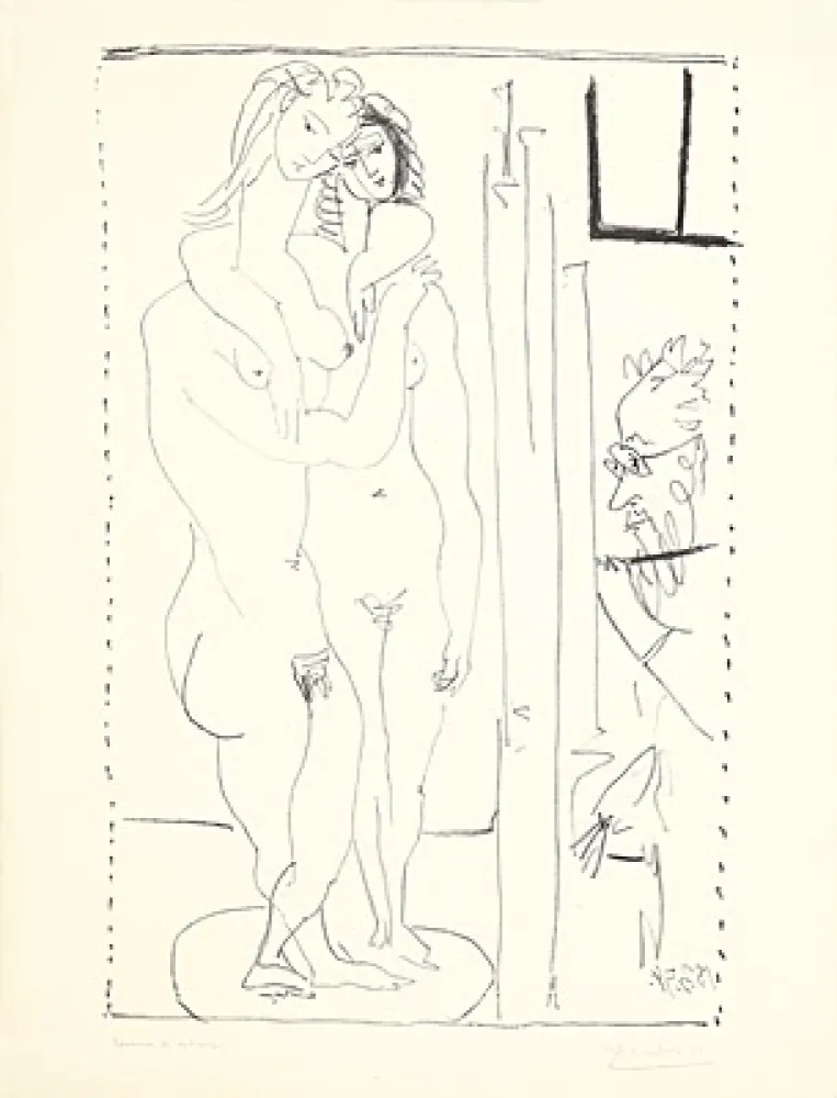 Lithograph Picasso - Les deux modèles nus