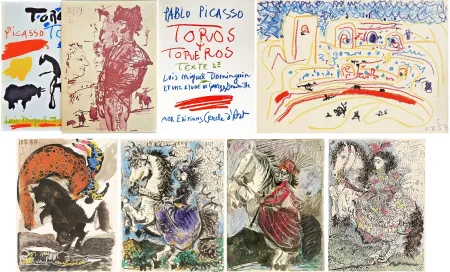 Illustrated Book Picasso - Luis Miguel Dominguin. TOROS Y TOREROS. Avec lithographies en couleurs par F. Mourlot d'après Picasso (1961)