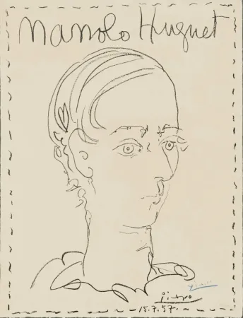 Lithograph Picasso - Manolo Huguet