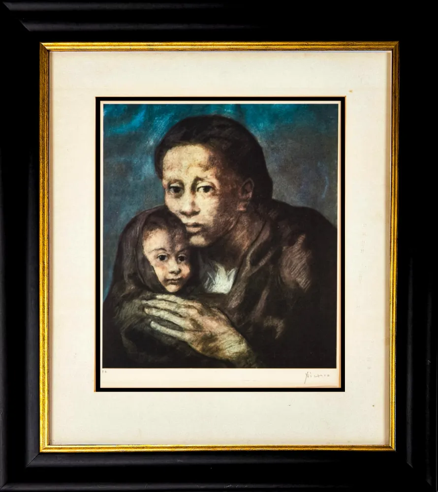 Lithograph Picasso - Mère et enfant au fichu