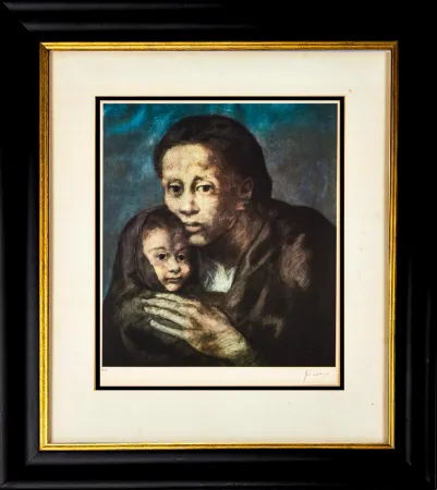 Lithograph Picasso - Mère et enfant au fichu