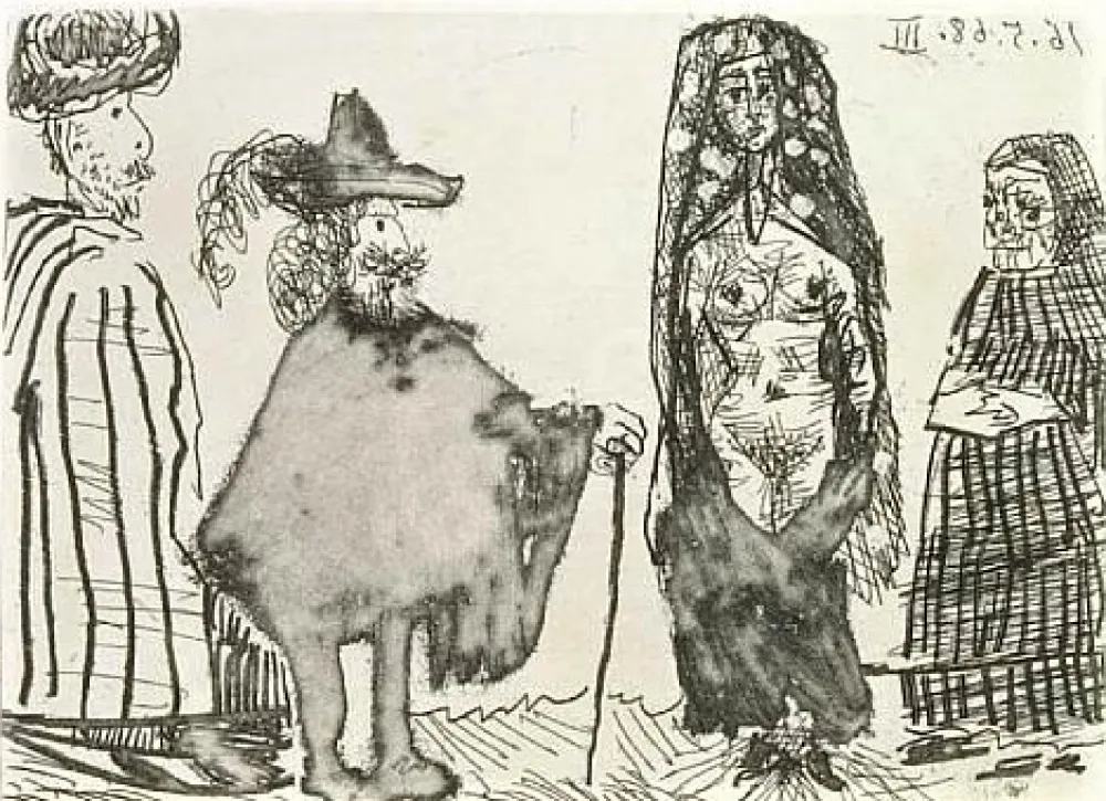 Etching And Aquatint Picasso - Mille et une nuits et Celestine: la jeune esclave