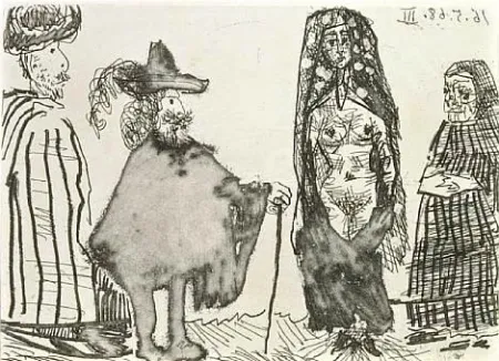 Etching And Aquatint Picasso - Mille et une nuits et Celestine: la jeune esclave