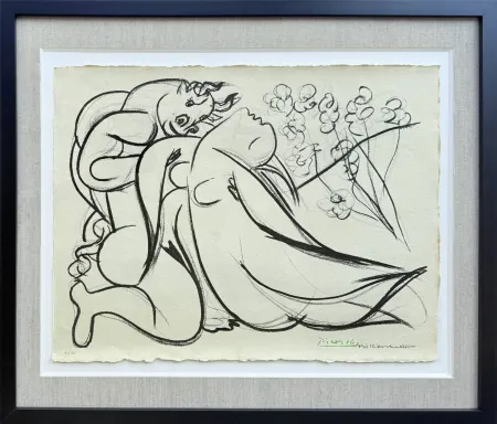 Lithograph Picasso - Minoutaure et nue