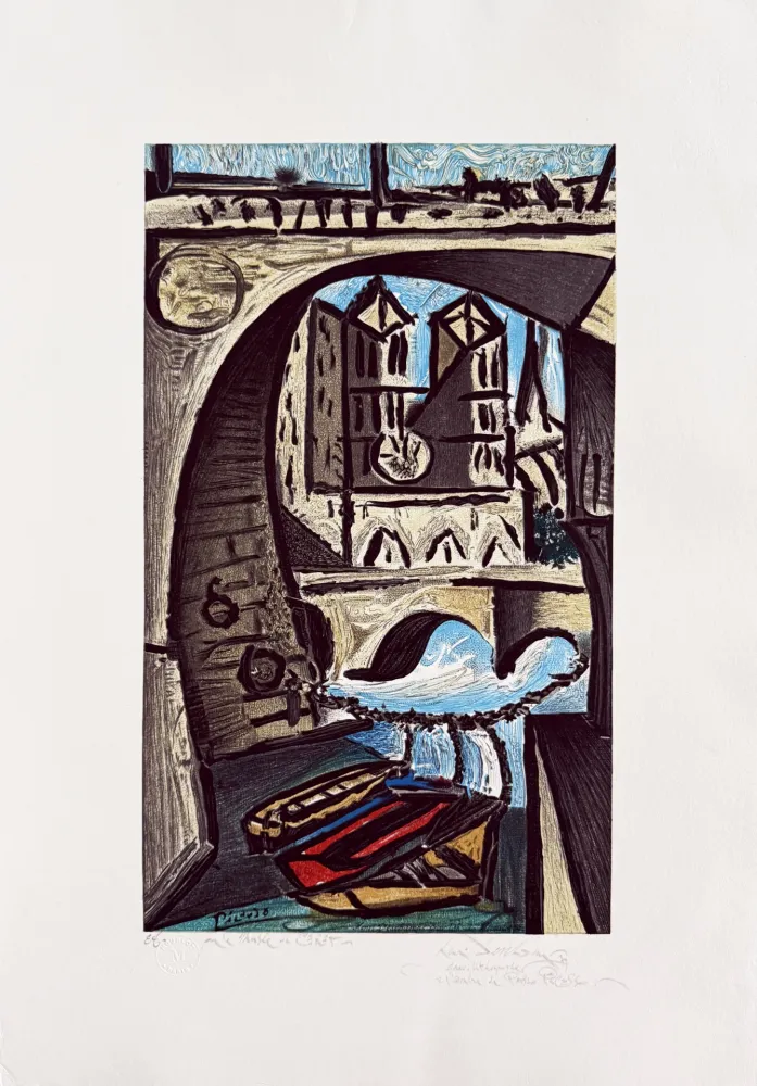 Lithograph Picasso - Notre Dame