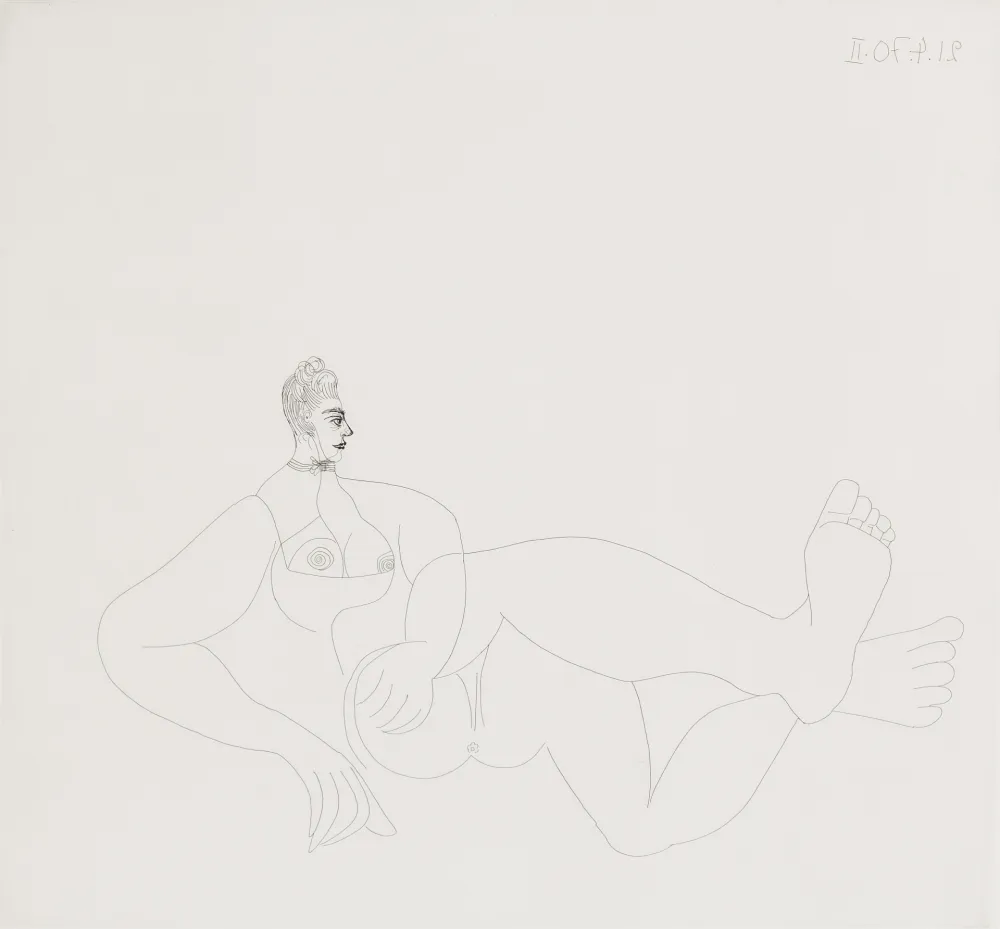 Engraving Picasso - Odalisque au collier de chien