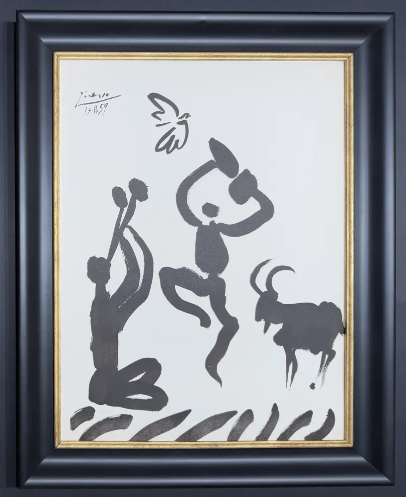 Lithograph Picasso - Pablo Picasso (1881–1973) – Danseur et musicien – lithograph on Arches paper – 1959
