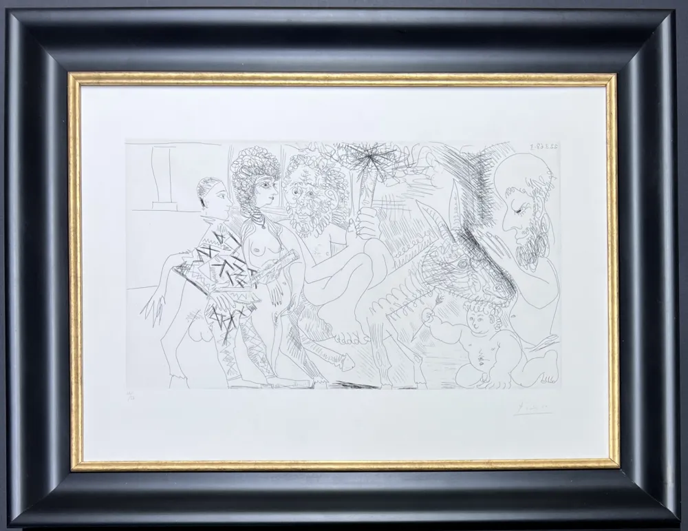 Etching Picasso - Pablo Picasso ( 1881 – 1973 ) – hand-signed etching on BFK Rives paper - 1968