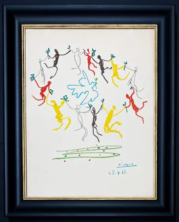 Lithograph Picasso - Pablo Picasso (1881 - 1973) - La ronde de la jeunesse - Color lithograph on Arches paper - 1961