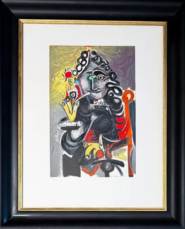 Lithograph Picasso - Pablo Picasso (1881–1973) – Le Cavalier – Color lithograph on Arches paper – 1968