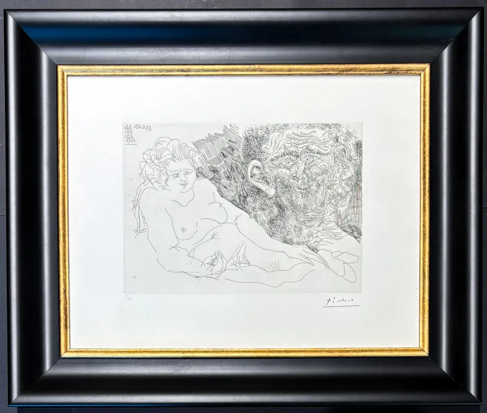 Etching Picasso - Pablo Picasso (1881–1973) - VIEUX PEINTRE ET VIEUX MODELE - etching on paper