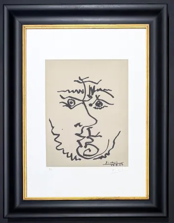 Lithograph Picasso - Pablo Picasso ( 1881 – 1973 )– Visage – hand-signed Lithograph on Rives BFK paper – 1967