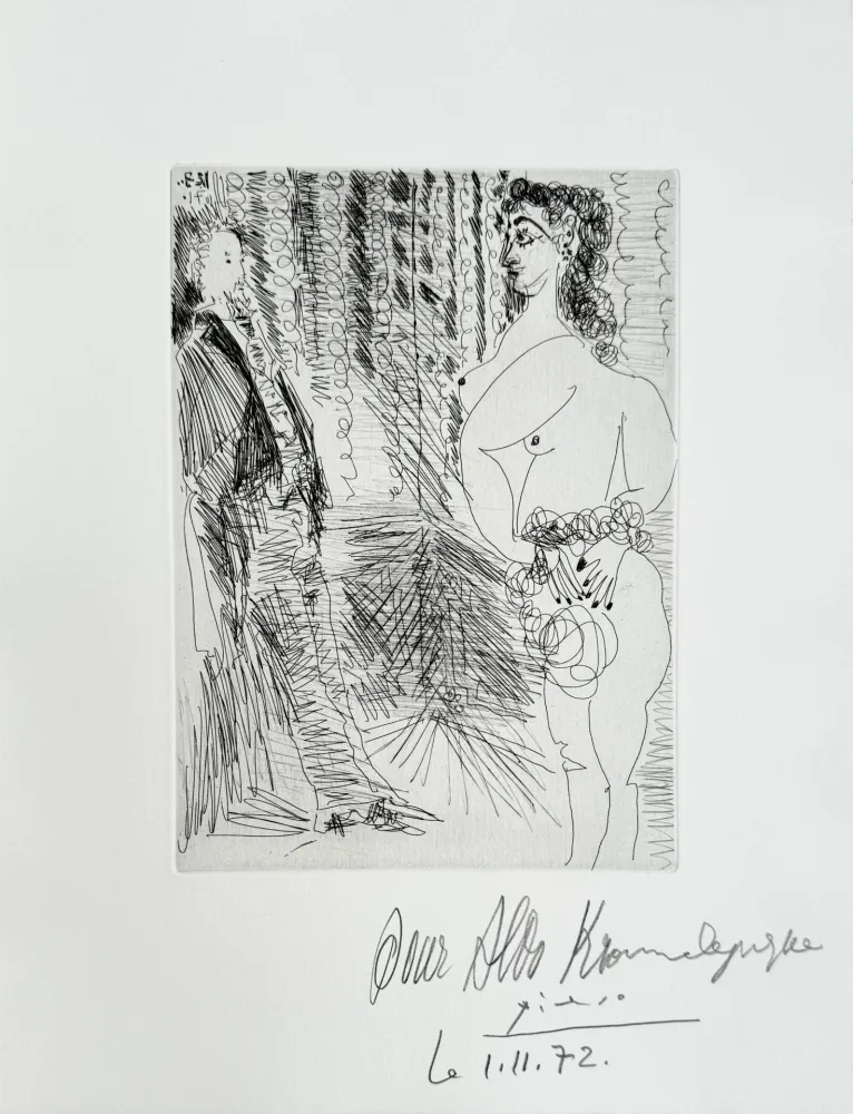 Etching Picasso - Pablo Picasso – Le Cabinet particulier, Degas et une fille