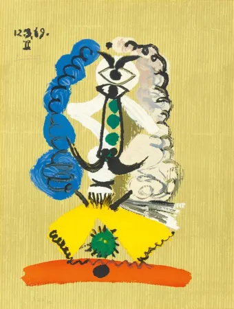 Lithograph Picasso - Pablo Picasso- Portrait Imaginaires 12.3.69 II