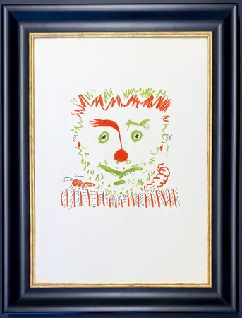 Lithograph Picasso - Pablo Picasso(1881–1973) – Clown – Color lithograph on Arches paper – 1968