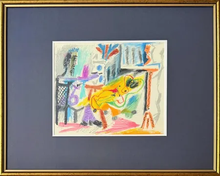 Lithograph Picasso - Peintre et modèle