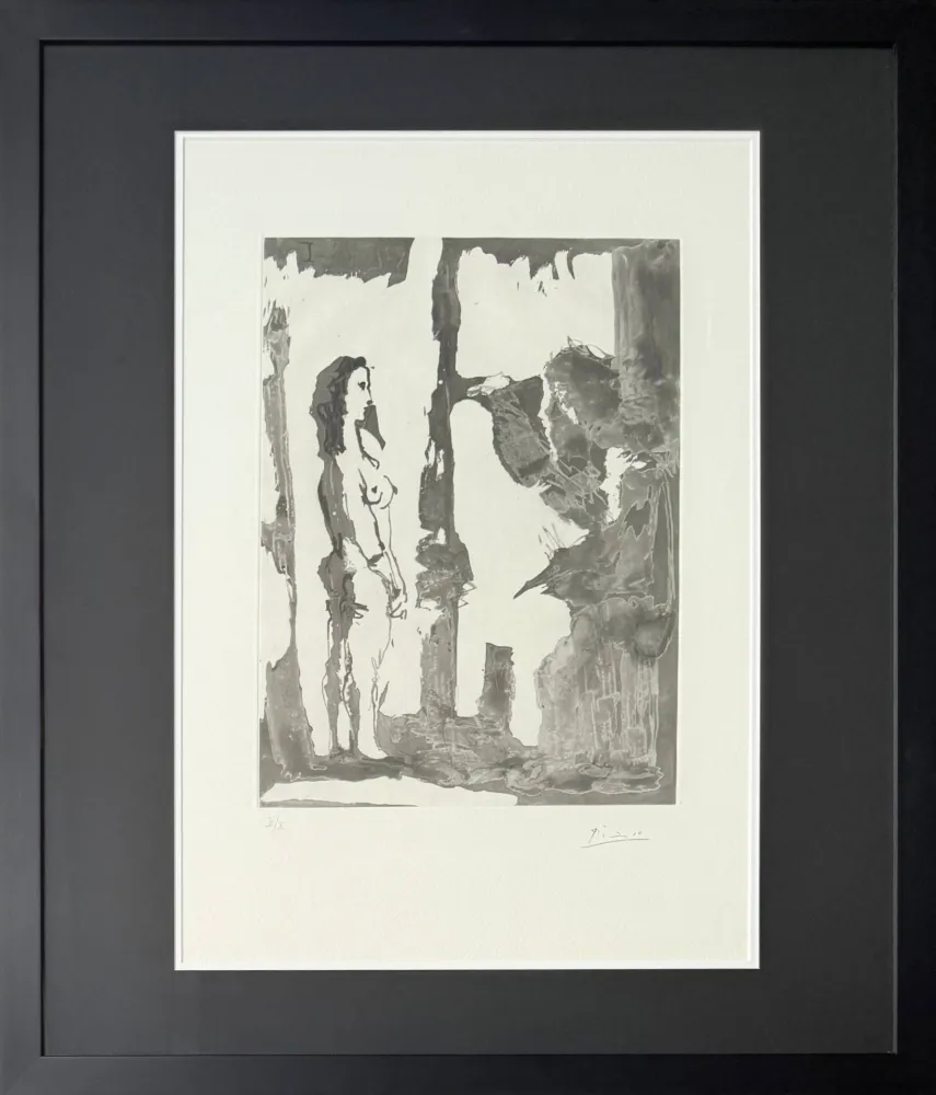 Etching And Aquatint Picasso - Peintre et modèle aux cheveux longs