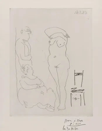 Etching Picasso - Personnages et Nu 