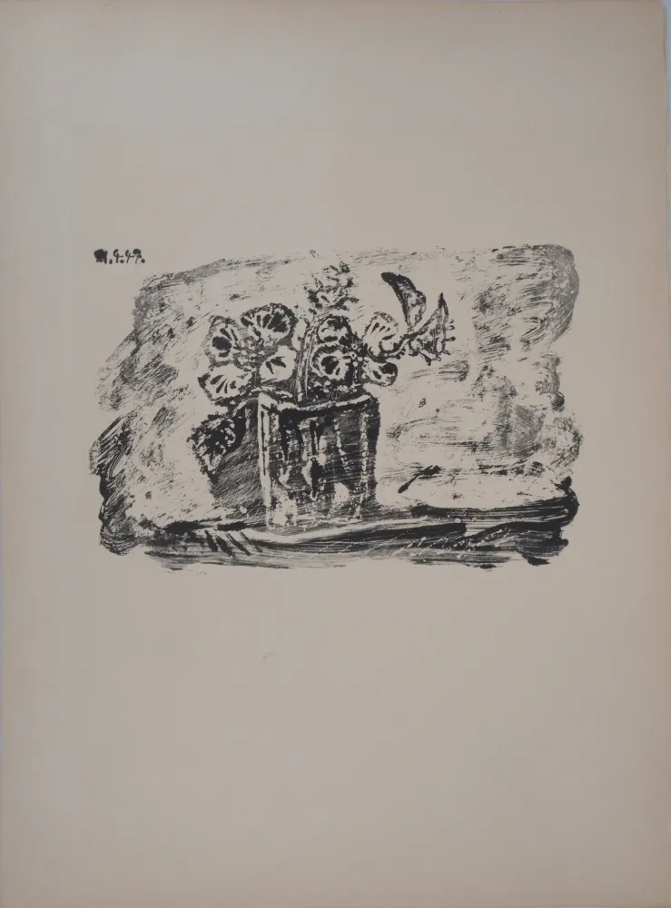 Lithograph Picasso - Petit pot de fleurs