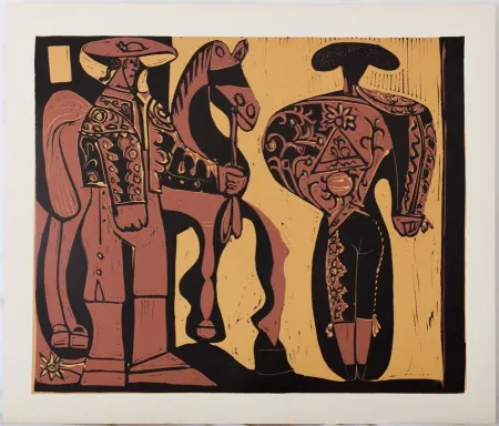 Linocut Picasso - Picador et Torero